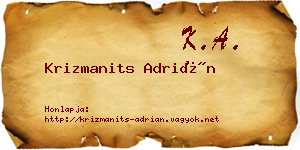 Krizmanits Adrián névjegykártya