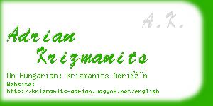 adrian krizmanits business card